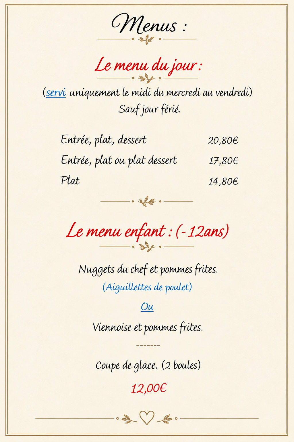 Menus